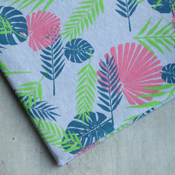 Dresówka pętelka - palmy róż