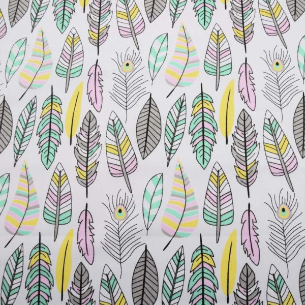 Tkanina bawełniana - pióro indiańskie różowe