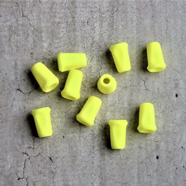 Końcówki do sznurka 80 - żółty neon