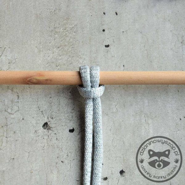 Sznurek bawełniany 7mm - szary ze srebrną nitką