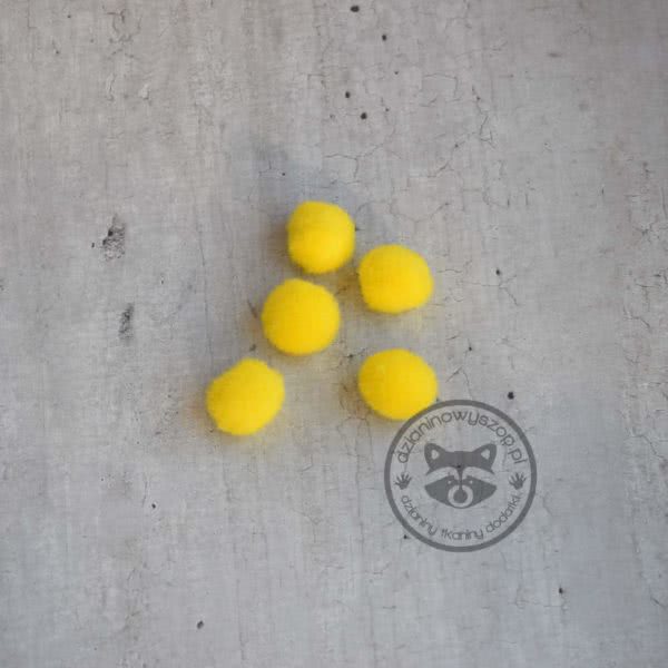 Pompony pluszowe 2cm - żółte