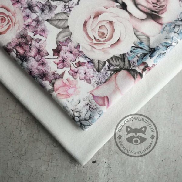 Dresówka pętelka - biel śmietanowa - gładka