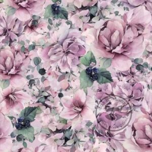 Single jersey druk cyfrowy - Pastelowy bukiet kwiatów mini mode