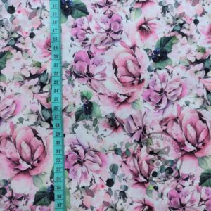 Single jersey druk cyfrowy - Pastelowy bukiet kwiatów mini mode